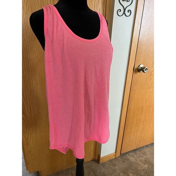 Fox Racing pink tank top with crochet lace on back, women's size XL - Picture 9 of 9